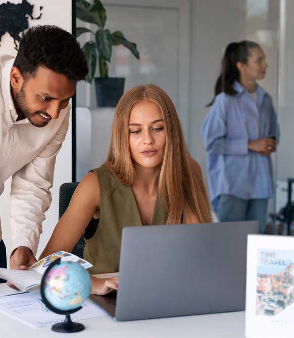 Student using laptop for consultancy